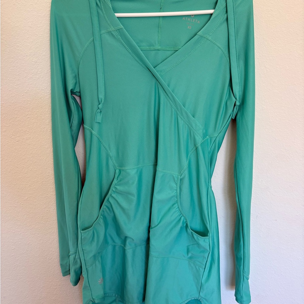 Athleta Teal Long Sleeve dress spf coverup